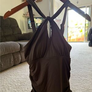 3/$16 NWT Wm’s Lands’ End Rich Brown Keyhole Tankini Swimsuit